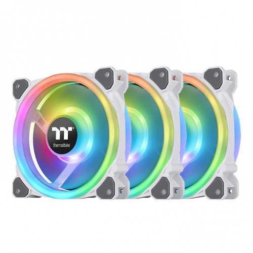 Riing Trio 12 RGB水冷排風扇TT Premium頂級版-三顆風扇包裝- 白色