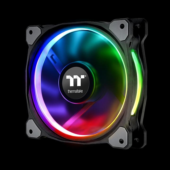 Five Pack CL-F054-PL12SW-A Thermaltake Riing Plus 12 RGB TT Premium Edition 120mm Software Enabled Circular 12 Controllable LED Ring Case/Radiator Fan 