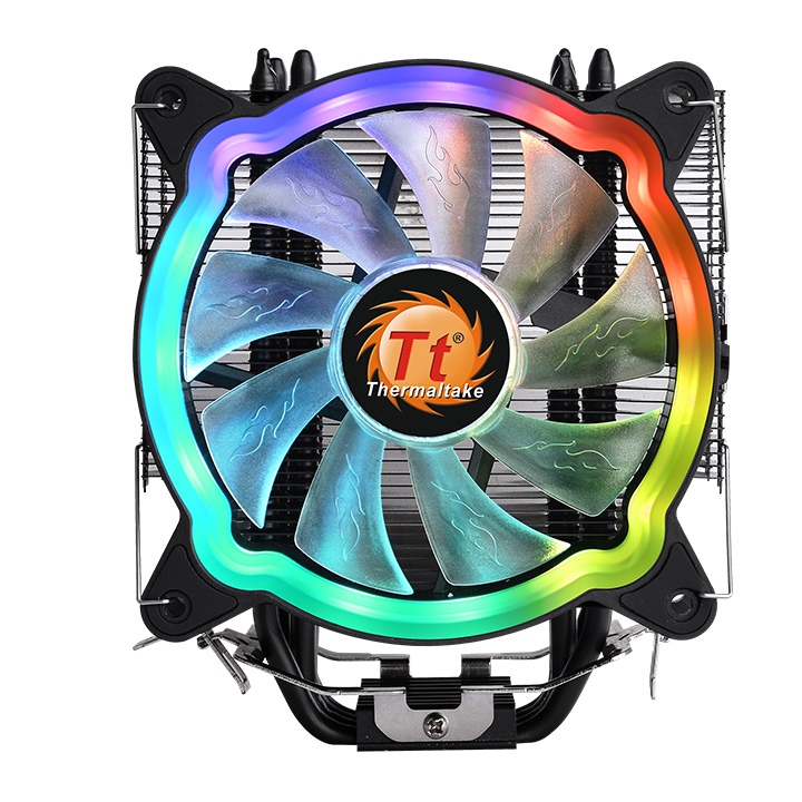 12cm CPU Fan CPU Cooler CPU Fan 2 Tube Single Fan CPU Cooling Radiator Colorful Lights Air Cooling Fan with Good Heat Dissipation Performance 