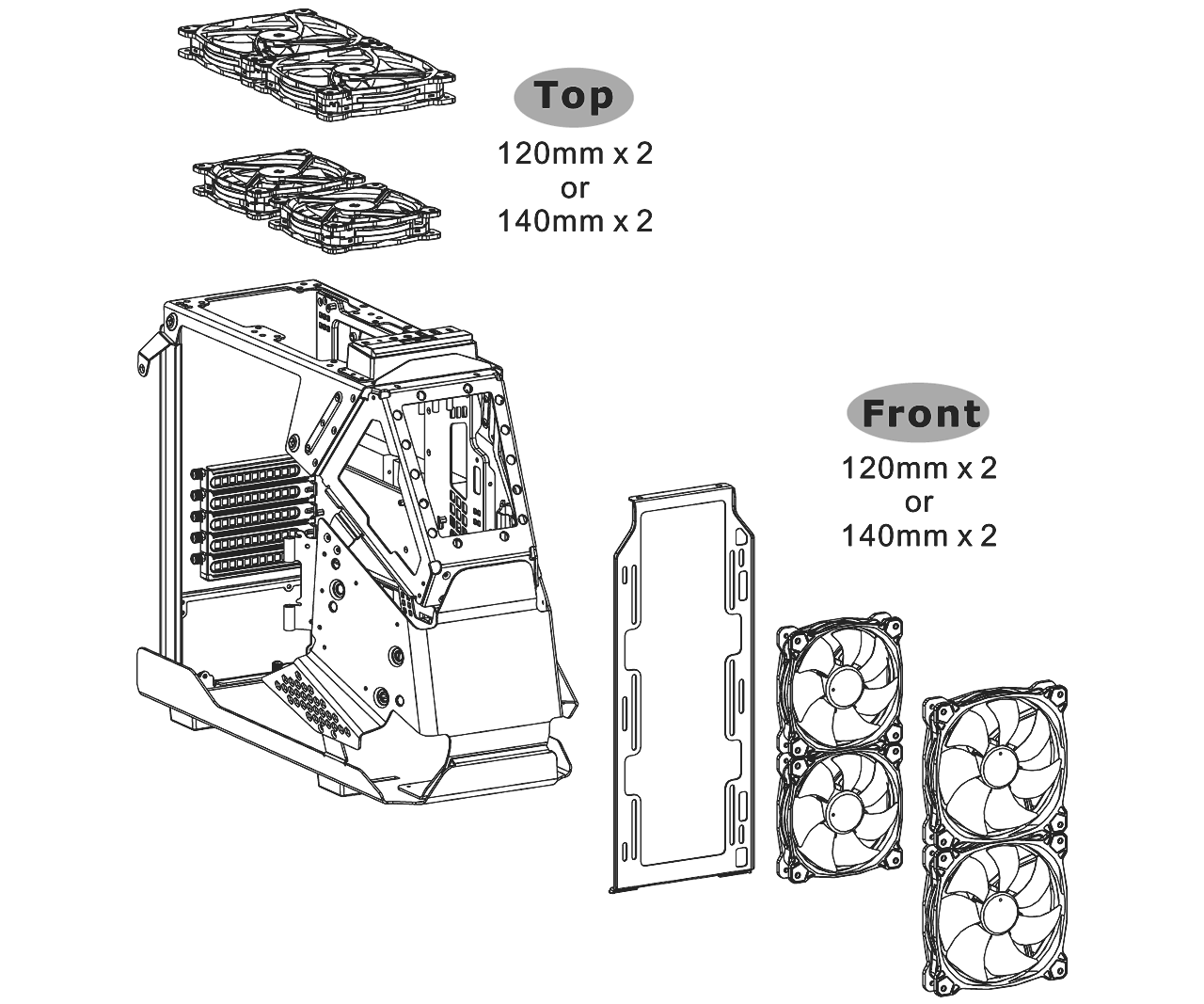 pic10 Thermaltake AH T200 Tempered Glass Micro Case Black Edition NO POWER Model: CA-1R4-00S1WN-00 - GameDude Computers