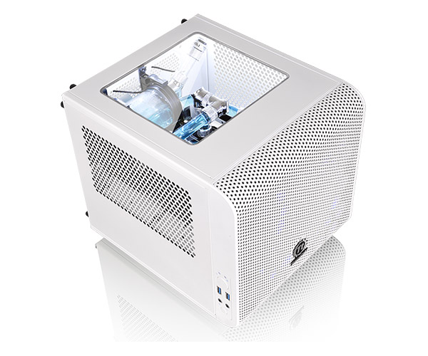 Thermaltake Core V1 Snow Edition - Case Mini ITX Bianco Con Ventola Da 200 Mm Inclusa - Dimensioni 27,6 X 26 X 31,6 Cm