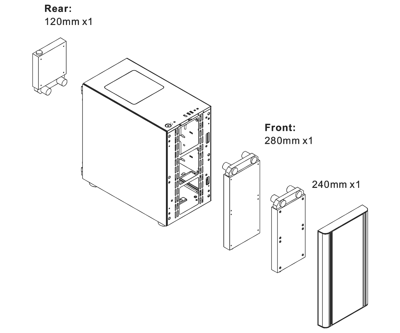 pic9 ThermalTake V150 TG ARGB Micro Chassis 4mm Tempered Glass Mini / Micro ATX - 1 x USB 3.0, 2 x USB 2.0, 1 x HD Audio MODEL : CA-1R1-00S1WN-01 - GameDude Computers