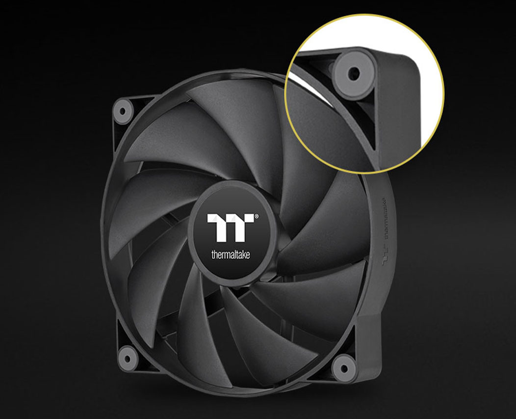 CT Series Fan with round anti-vibration rubber pads on each corner