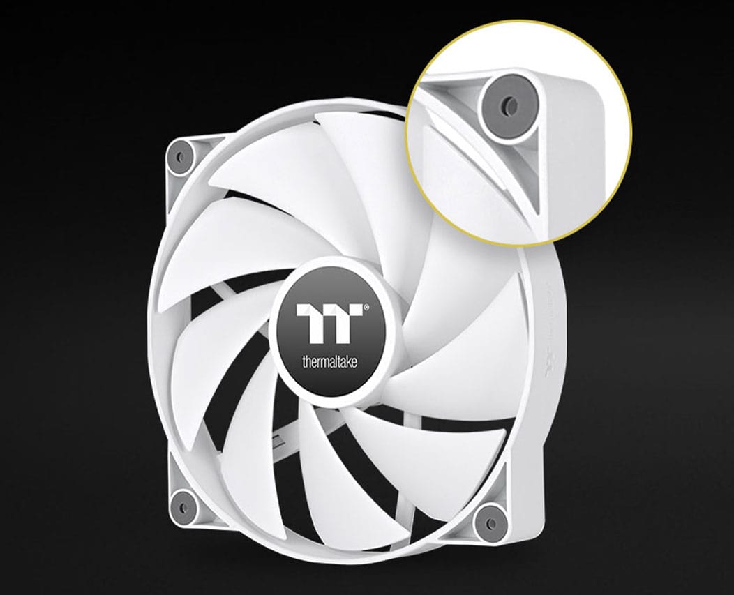 CT Series Fan with round anti-vibration rubber pads on each corner