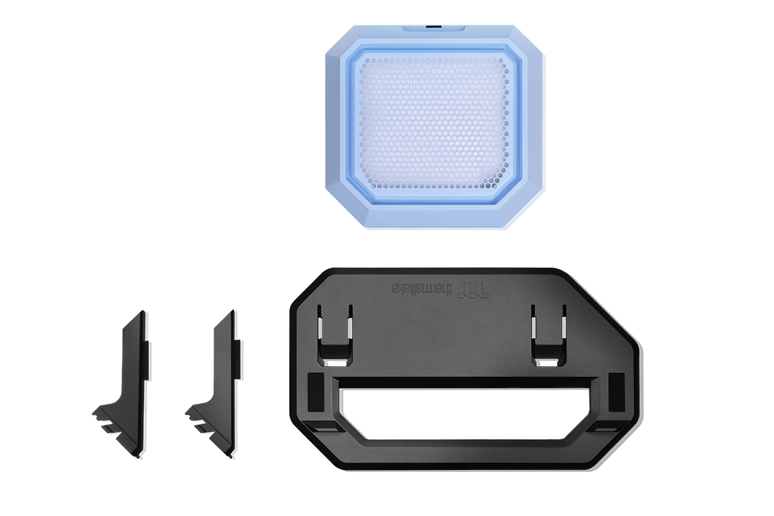 Tower 250 stand with bottom cover panel, display stand, and dust filter.