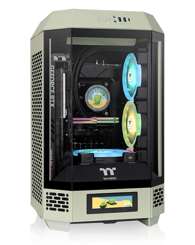 The Tower 250 Matcha Green Mini Tower Chassis with cooling support