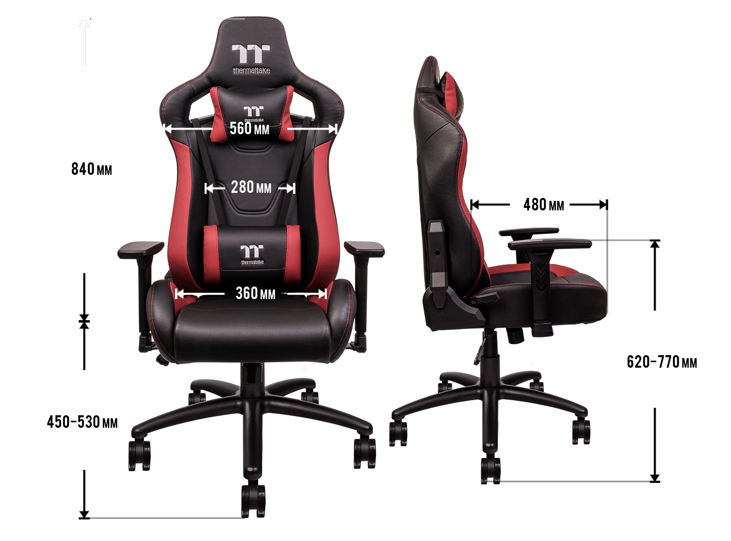 pic10 Thermaltake Gaming U Fit Gaming Chair - Black & Red GGC-UFT-BRMWDS-01 - GameDude Computers