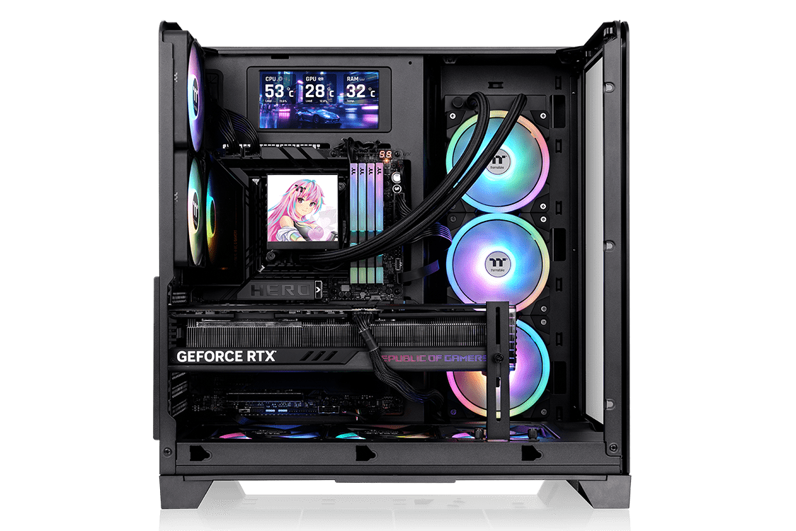 Supports up to a 420mm Radiator on the Right and a 360mm Radiator on the Left