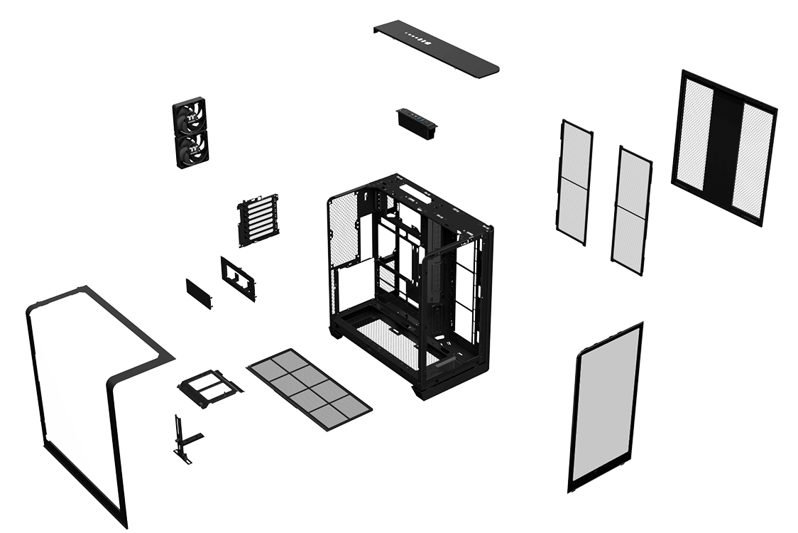 Supports up to a 420mm Radiator on the Right and a 360mm Radiator on the Left