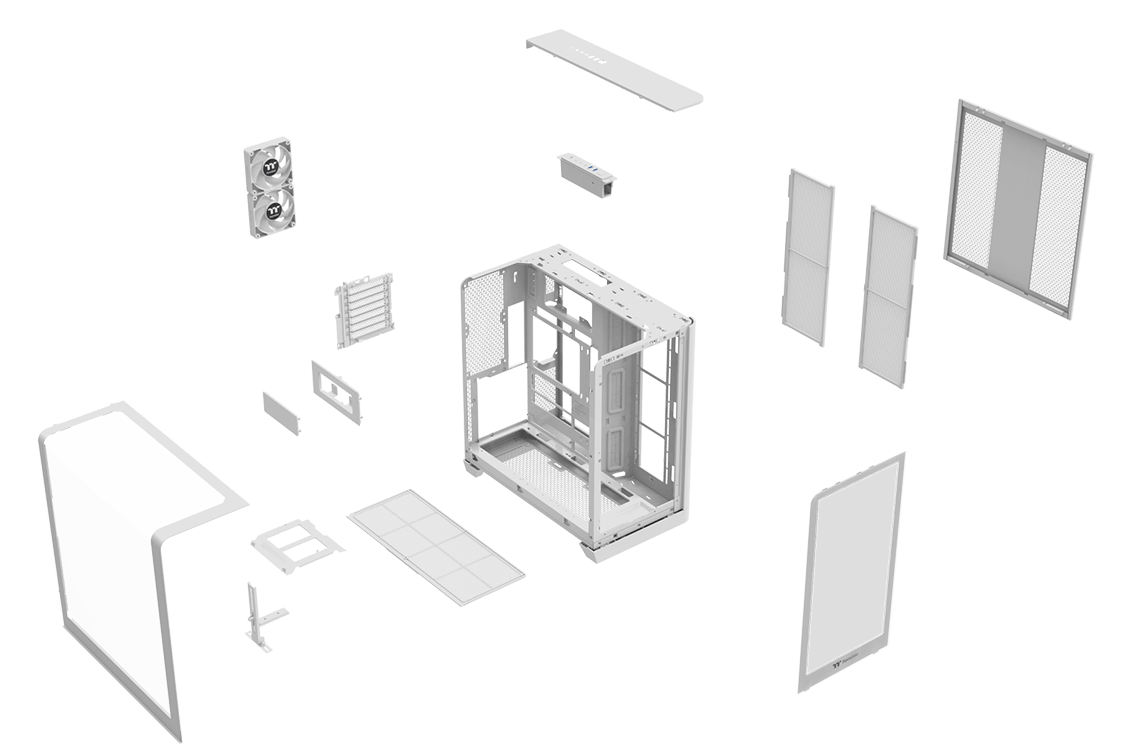 Supports up to a 420mm Radiator on the Right and a 360mm Radiator on the Left